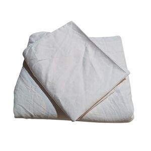 Barbara Barry Flat Sheet & Sham Queen Light Grey Embroidered 100% Cotton